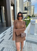 Roxana Hazelnut mini haljina otvorenih leđa