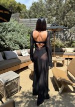 Fernanda Black duga kaftan haljina