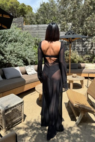 Fernanda Black duga kaftan haljina