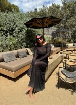 Fernanda Black duga kaftan haljina