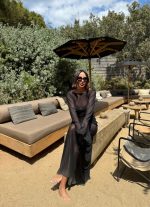 Fernanda Black duga kaftan haljina