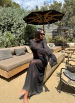 Fernanda Black duga kaftan haljina