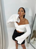 Renata White crop top bluza