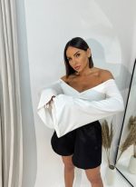 Renata White crop top bluza