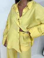 Tamia Yellow lepršavi co-ord komplet