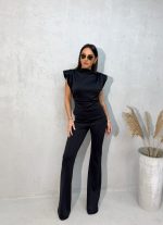 Uske zvonaste pantalone visokog struka od čvrste skube sa elastinom