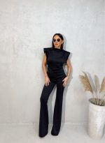 Uske zvonaste pantalone visokog struka od čvrste skube sa elastinom