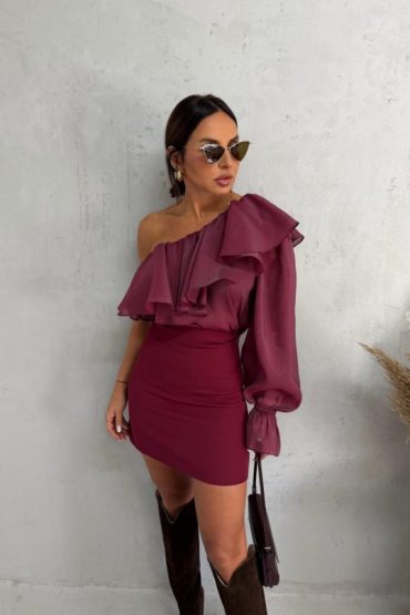 Mini bordo basic suknja
