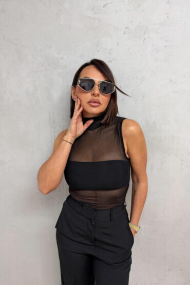 IMOGEN BLACK DVODELNA TRANSPARENTNA ROLKA BEZ RUKAVA
