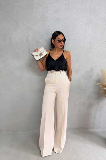INGRID IVORY ZVONASTE PANTALONE VISOKOG STRUKA