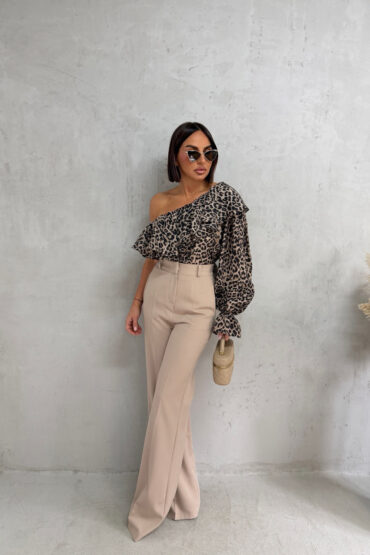 INGRID MOCHA ZVONASTE PANTALONE VISOKOG STRUKA