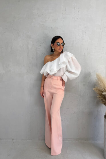 INGRID PINKISH ZVONASTE PANTALONE VISOKOG STRUKA