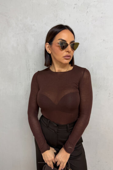 JIANNA CHOCOLATE BASIC TRANSPARENTNA BLUZA