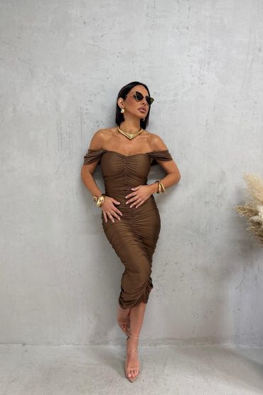 LEONA HAZELNUT MIDI ELEGANTNA HALJINA