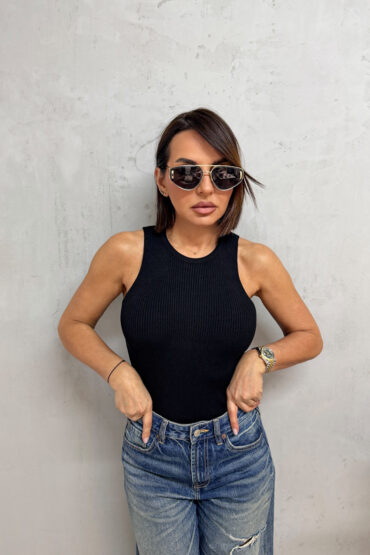 ROMINA BLACK BASIC REBRASTA MAJICA