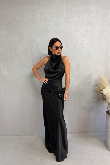 ARYA BLACK ELEGANTNA SATENSKA HALJINA