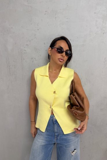 KATHY YELLOW TRIKOTAŽNI PRSLUK