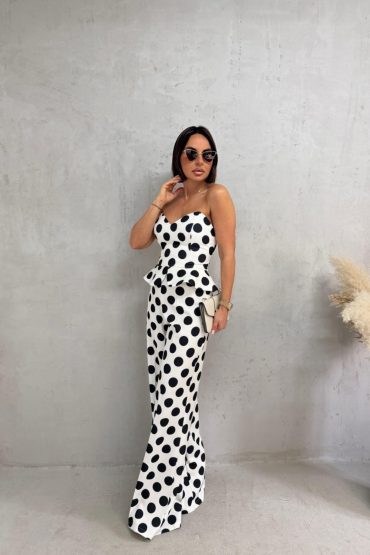 NELL WHITE POLKA DOT KOMPLET