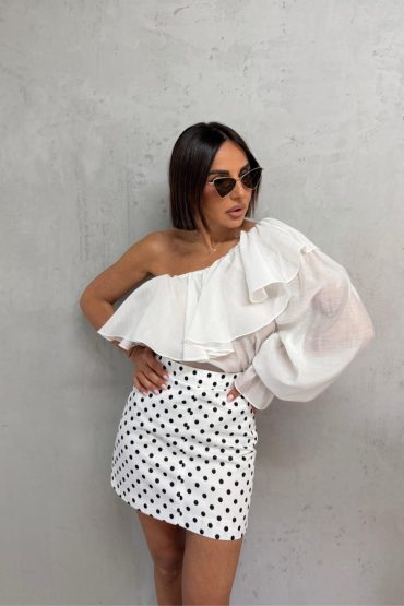 PHOEBE WHITE POLKA DOT MINI SUKNJA